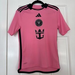 Adidas Kids Pink and Black Soccer Jersey